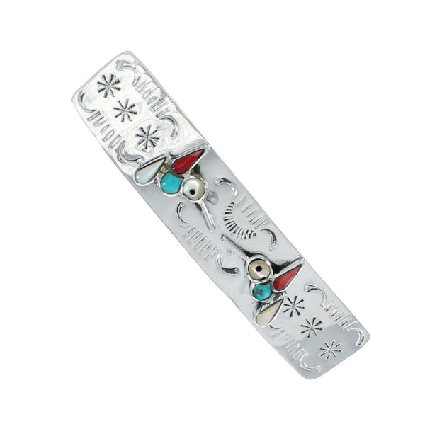 Sterling Silver Native American Navajo Hummingbird Hair Barrette TX10275